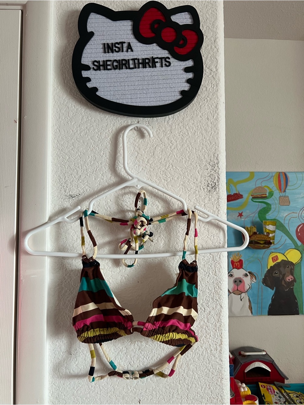 Y2K stripped bikini top